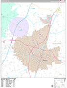 Rocky Mount Wall Map Premium Style